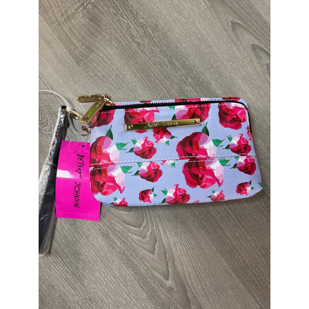 Betsey Johnson Rose Talli Floral Wristlet Pouch Clutch -New with tags!